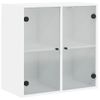 Mueble De Pared Con Puertas De Vidrio Blanco 68x37x68,5 Cm Vidaxl