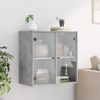 Mueble De Pared Puertas De Vidrio Gris Hormigón 68x37x68,5 Cm Vidaxl