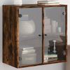 Mueble De Pared Puertas De Vidrio Roble Ahumado 68x37x68,5 Cm Vidaxl