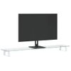 Soporte De Monitor Vidrio Templado Y Metal Blanco 100x20x8 Cm Vidaxl