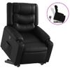 Sillón Reclinable Elevable Cuero Artificial Negro Vidaxl