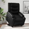 Sillón Reclinable Elevable Cuero Artificial Negro Vidaxl