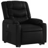 Sillón Reclinable Elevable Cuero Artificial Negro Vidaxl