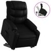 Sillón Reclinable Elevable Cuero Artificial Negro Vidaxl