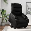 Sillón Reclinable Elevable Cuero Artificial Negro Vidaxl