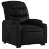 Sillón Reclinable Elevable Cuero Artificial Negro Vidaxl