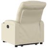 Sillón Reclinable Elevable Cuero Artificial Color Crema Vidaxl