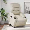 Sillón Reclinable Elevable Eléctrico De Cuero Sintético Crema Vidaxl