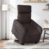 Sillón Eléctrico Reclinable Elevable De Tela Marrón Oscuro Vidaxl