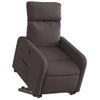 Sillón Eléctrico Reclinable Elevable De Tela Marrón Oscuro Vidaxl