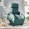 Sillón Masaje Eléctrico Reclinable Elevable Tela Verde Oscuro Vidaxl