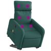 Sillón Masaje Eléctrico Reclinable Elevable Tela Verde Oscuro Vidaxl