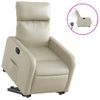 Sillón Reclinable Elevable Eléctrico De Cuero Sintético Crema Vidaxl