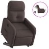 Sillón Eléctrico Reclinable Elevable De Tela Marrón Oscuro Vidaxl