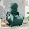 Sillón Masaje Eléctrico Reclinable Elevable Tela Verde Oscuro Vidaxl