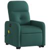 Sillón Masaje Eléctrico Reclinable Elevable Tela Verde Oscuro Vidaxl