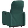 Sillón Masaje Eléctrico Reclinable Elevable Tela Verde Oscuro Vidaxl