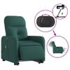 Sillón Masaje Eléctrico Reclinable Elevable Tela Verde Oscuro Vidaxl