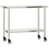 Mesa De Trabajo Para Cocina Con Estante Acero Inox 110x55x150cm Vidaxl