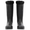 Botas De Agua Con Calcetines Extraíbles Negro Número 45 Pvc Vidaxl