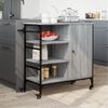 Carrito De Cocina De Madera Gris Sonoma 87,5x38,5x84,5 Cm Vidaxl