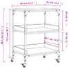 Carrito De Cocina Madera Ingeniería Roble Ahumado 60x41x80,5 Cm Vidaxl