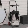 Carrito De Silla De Montar Plegable Acero Negro Vidaxl