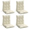 Cojines Para Silla Con Respaldo Bajo 4 Uds Tela Oxford Crema Vidaxl