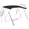 Toldo Bimini De 3 Arcos Negro 182x184x136 Cm Vidaxl