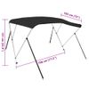 Toldo Bimini De 3 Arcos Negro 184x189x135 Cm Vidaxl