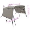 Toldo Bimini 3 Arcos Con Paredes Laterales 183x(154-167)x137 Cm Vidaxl