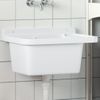 Fregadero Lavabo De Pared Resina Blanco 50x35x24 Cm Vidaxl