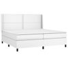 Cama Box Spring Colchón Y Led Cuero Sintético Blanco 200x200 Cm