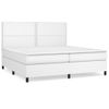 Cama Box Spring Con Colchón Cuero Sintético Blanco 200x200 Cm