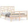 Estructura De Cama Con Cabecero Madera Maciza 140x200 Cm