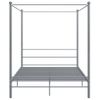 Estructura De Cama Con Dosel Metal Gris 160x200 Cm