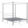 Estructura De Cama Con Dosel Metal Gris 160x200 Cm