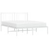 Estructura De Cama De Metal Con Cabecero Blanca 120x190 Cm