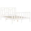 Estructura De Cama Con Cabecero Madera Maciza Blanco 140x190 Cm