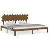 Estructura Cama Y Cabecero Madera Maciza Marrón Miel 200x200 Cm