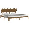 Estructura Cama Y Cabecero Madera Maciza Marrón Miel 200x200 Cm