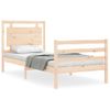 Estructura De Cama Con Cabecero Madera Maciza