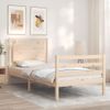 Estructura De Cama Con Cabecero Madera Maciza