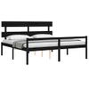 Cama Personas Mayores Cabecero Madera Maciza Negro 200x200 Cm