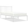 Estructura De Cama De Metal Con Cabecero Blanco 90x190 Cm