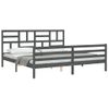 Estructura De Cama Con Cabecero Madera Maciza Gris 200x200cm