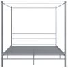 Estructura De Cama Con Dosel Metal Gris 200x200 Cm