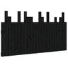 Cabecero De Cama De Pared Madera Maciza Pino Negro 146,5x3x80cm