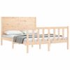 Estructura De Cama Con Cabecero Madera Maciza 120x200 Cm