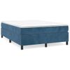 Cama Box Spring Con Colchón Terciopelo Azul Oscuro 140x190 Cm